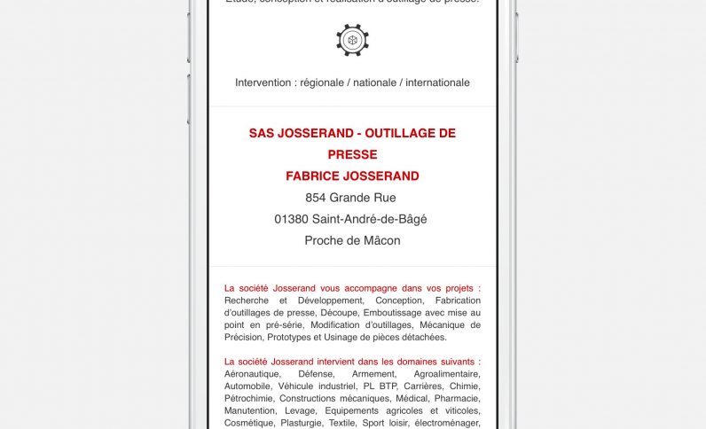 Galerie du projet : Société Josserand, Jean-Charles GIEN, création de sites Internet à Mâcon (71) et Lyon (69)
